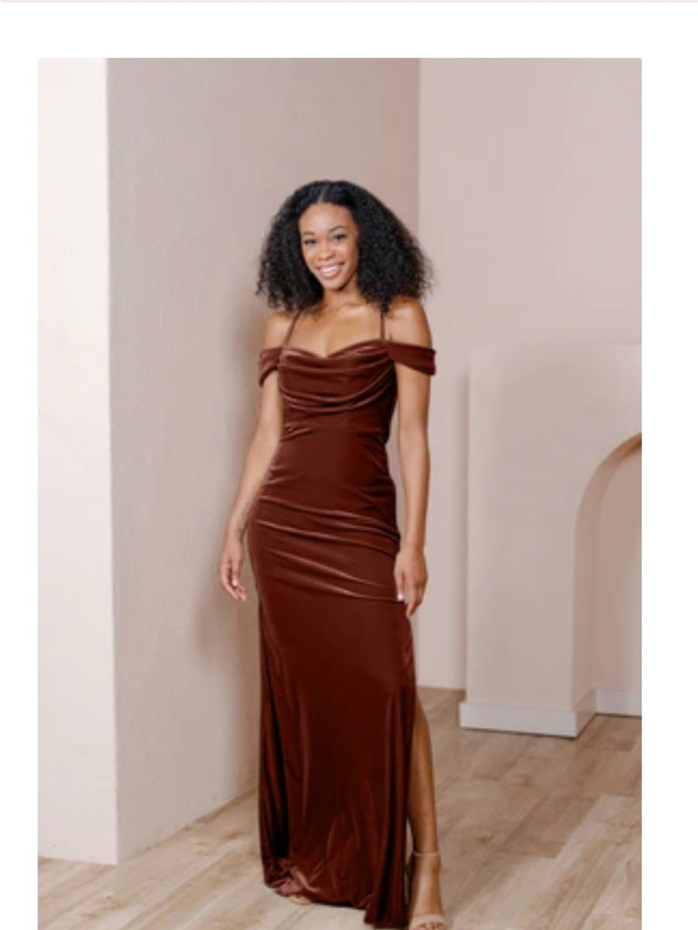 Revelry Sienna velvet dress terracotta